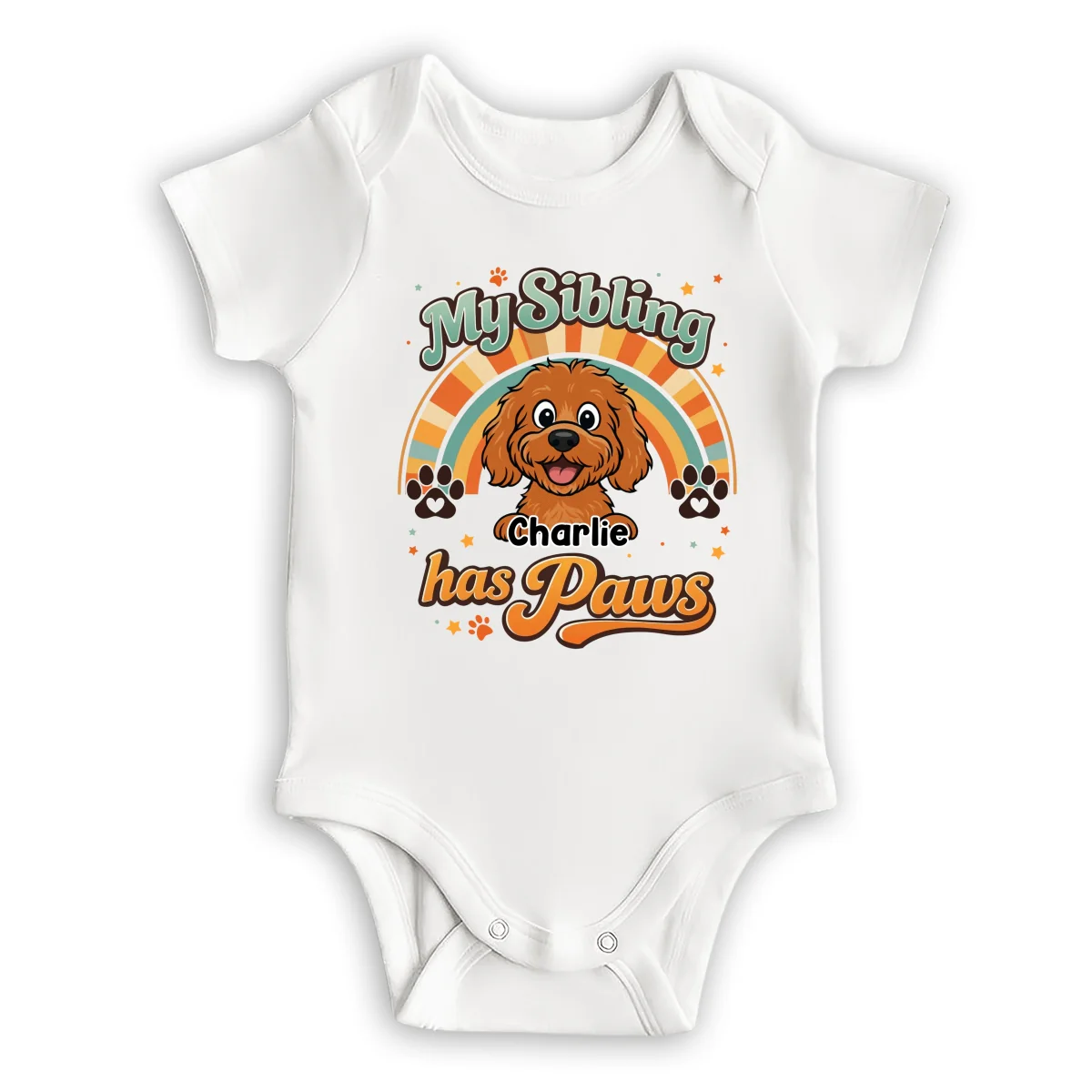 My Siblings Have Paws - Personalized Custom Baby Onesie - Image 6