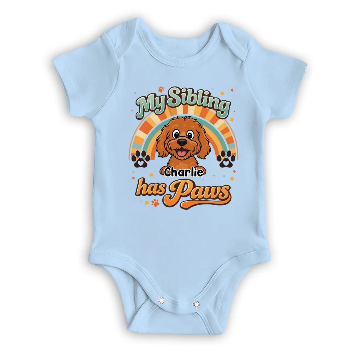 My Siblings Have Paws - Personalized Custom Baby Onesie - Image 8