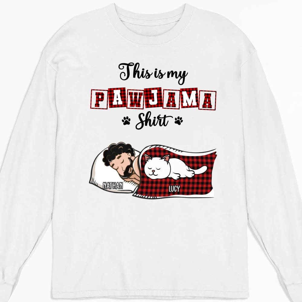 My Sleepshirt Ver Cat 2 - Personalized Custom Long Sleeve T-Shirt - Image 4