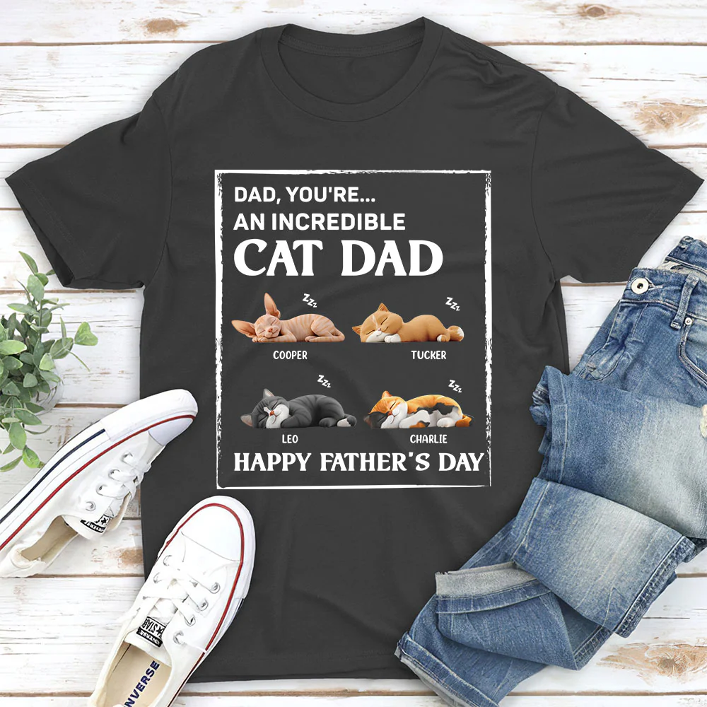 My Supper Cool Cat Dad - Personalized Custom Unisex T-Shirt - Image 2
