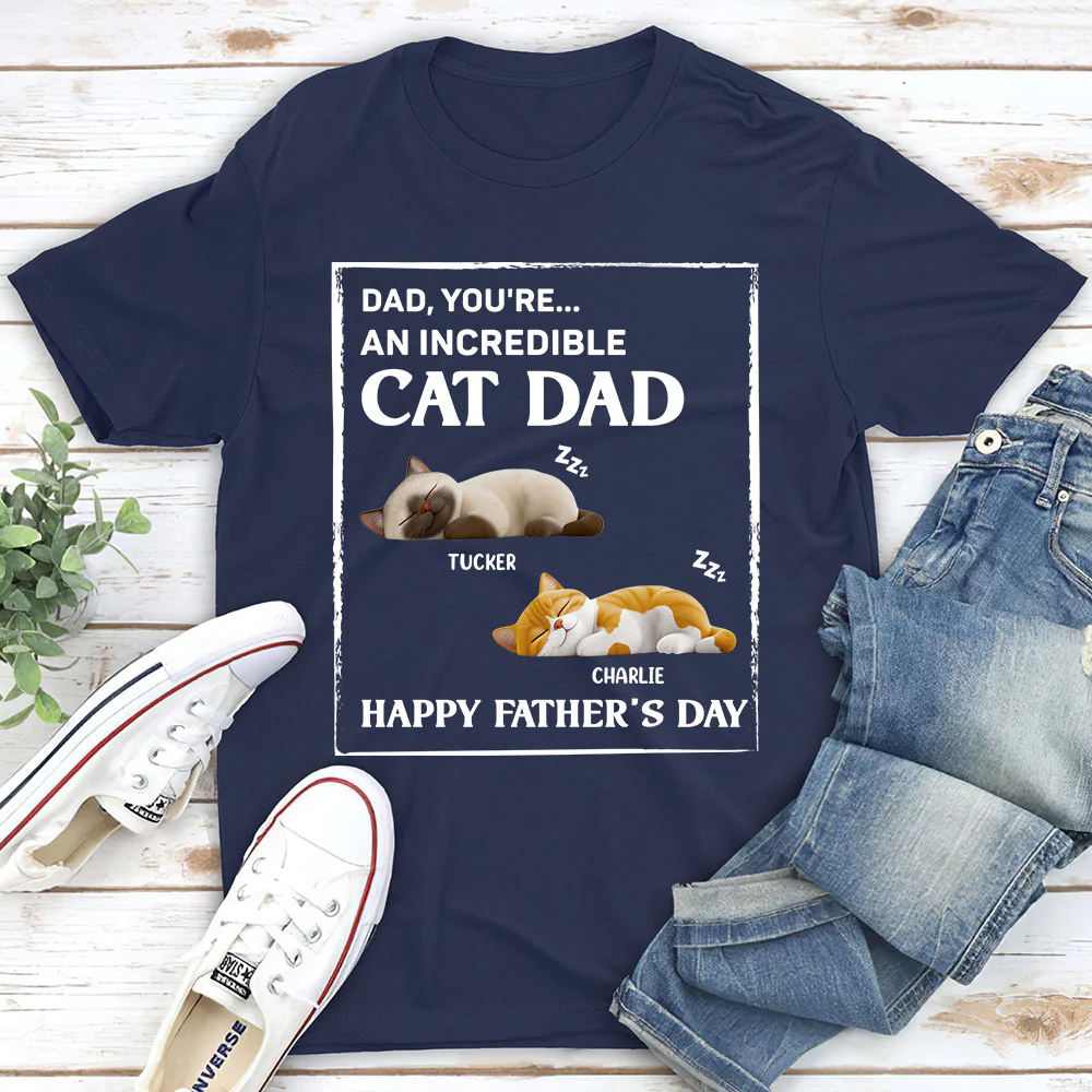 My Supper Cool Cat Dad - Personalized Custom Unisex T-Shirt - Image 4