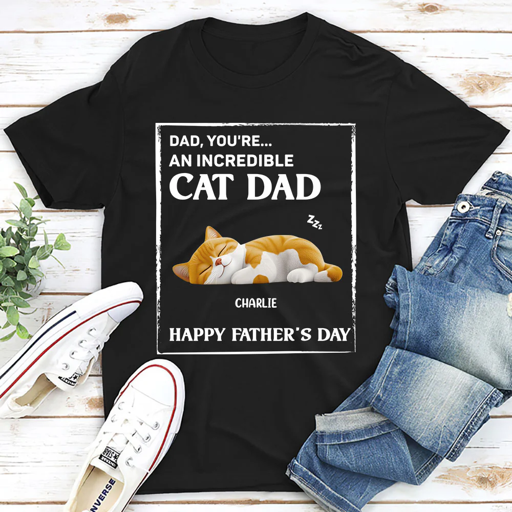 My Supper Cool Cat Dad - Personalized Custom Unisex T-Shirt - Image 5