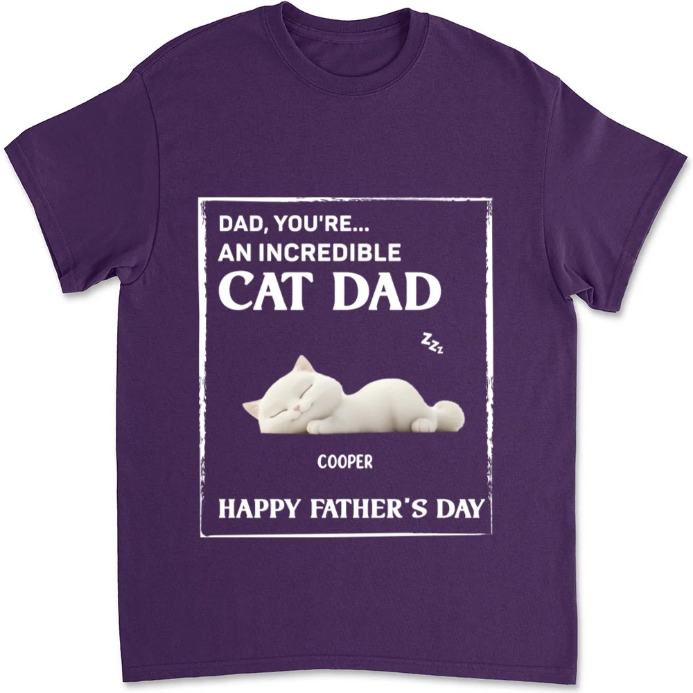 My Supper Cool Cat Dad - Personalized Custom Unisex T-Shirt - Image 8
