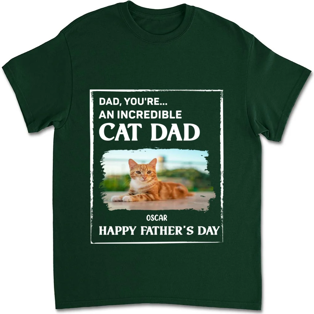 My Supper Cool Cat Dad Photo - Personalized Custom Unisex T-Shirt - Image 6