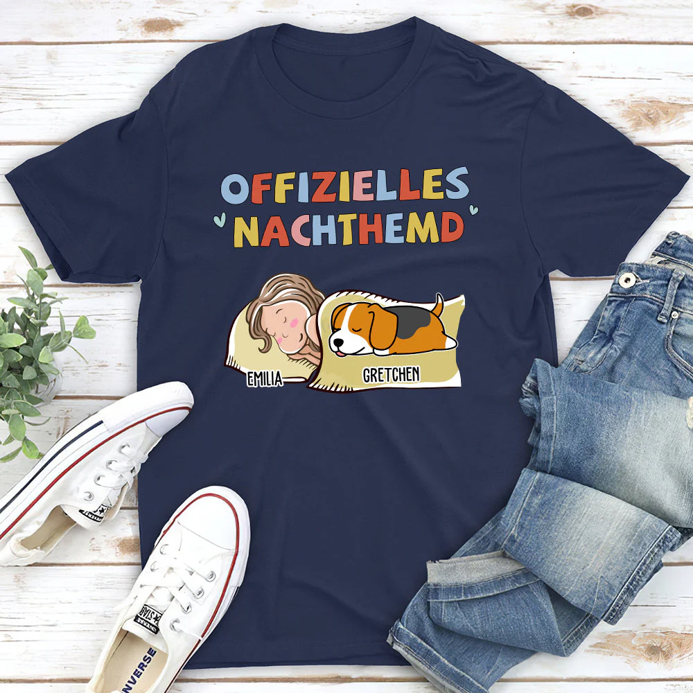 Nachthemd Für Hundebesitzer 2 - Personalisiertes Unisex T-shirt - Image 4