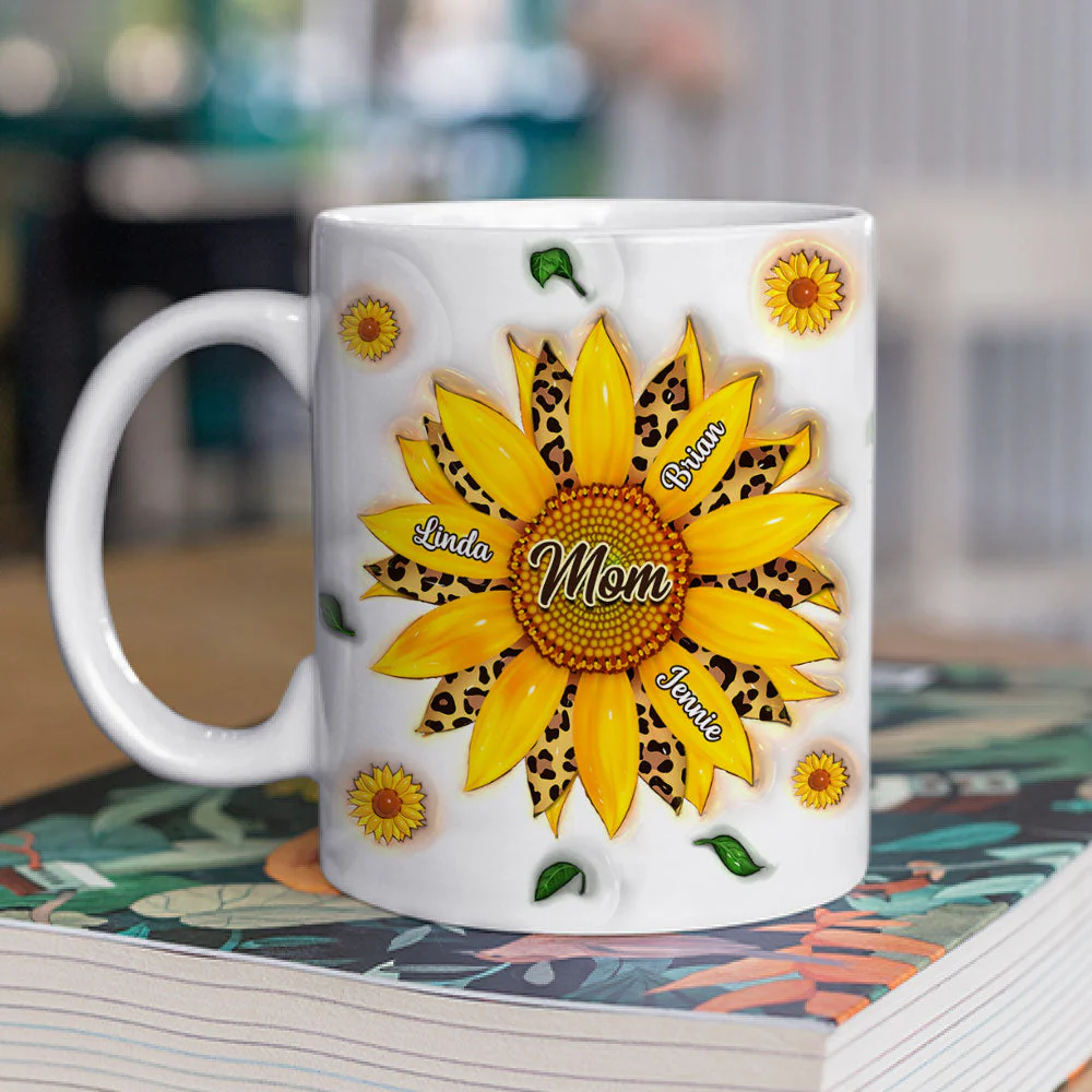 Nana Sunflower - Personalized Custom 3D Inflated Effect Mug - Image 2