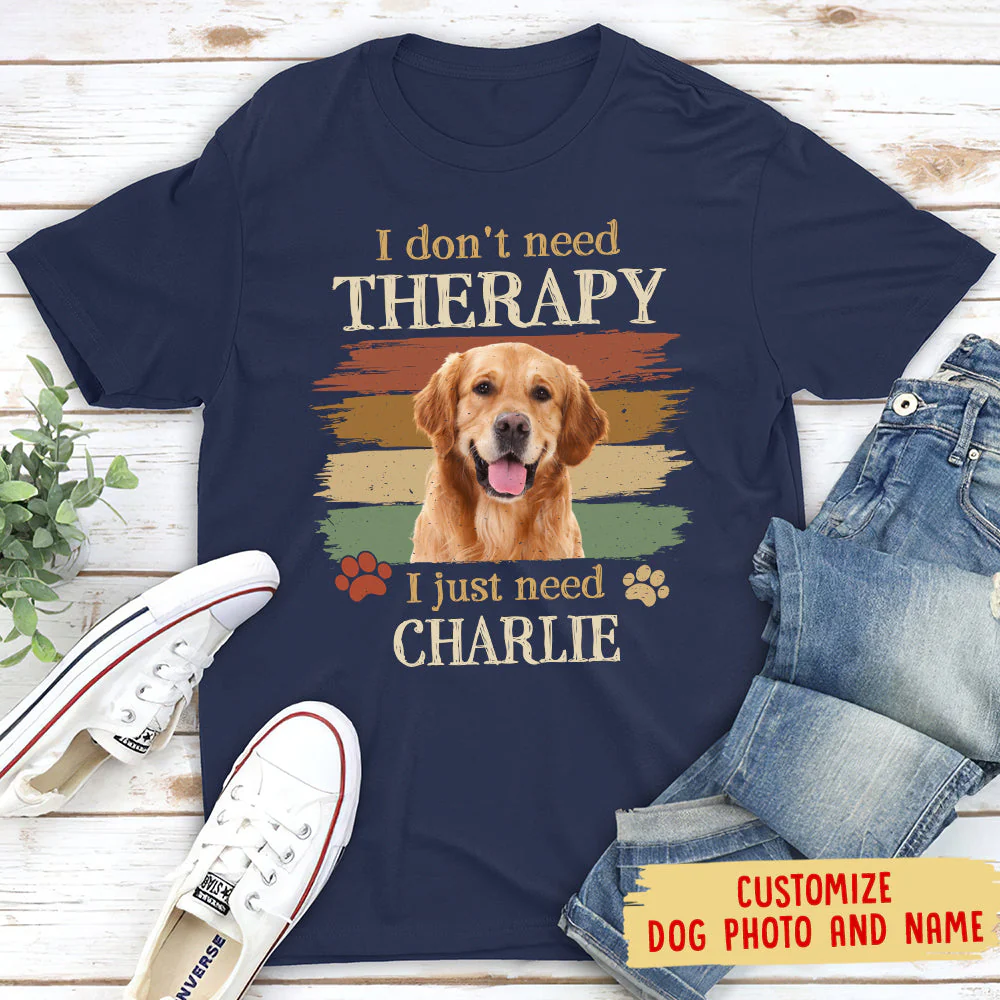 Need Therapy - Personalized Custom Photo Unisex T-shirt - Image 3