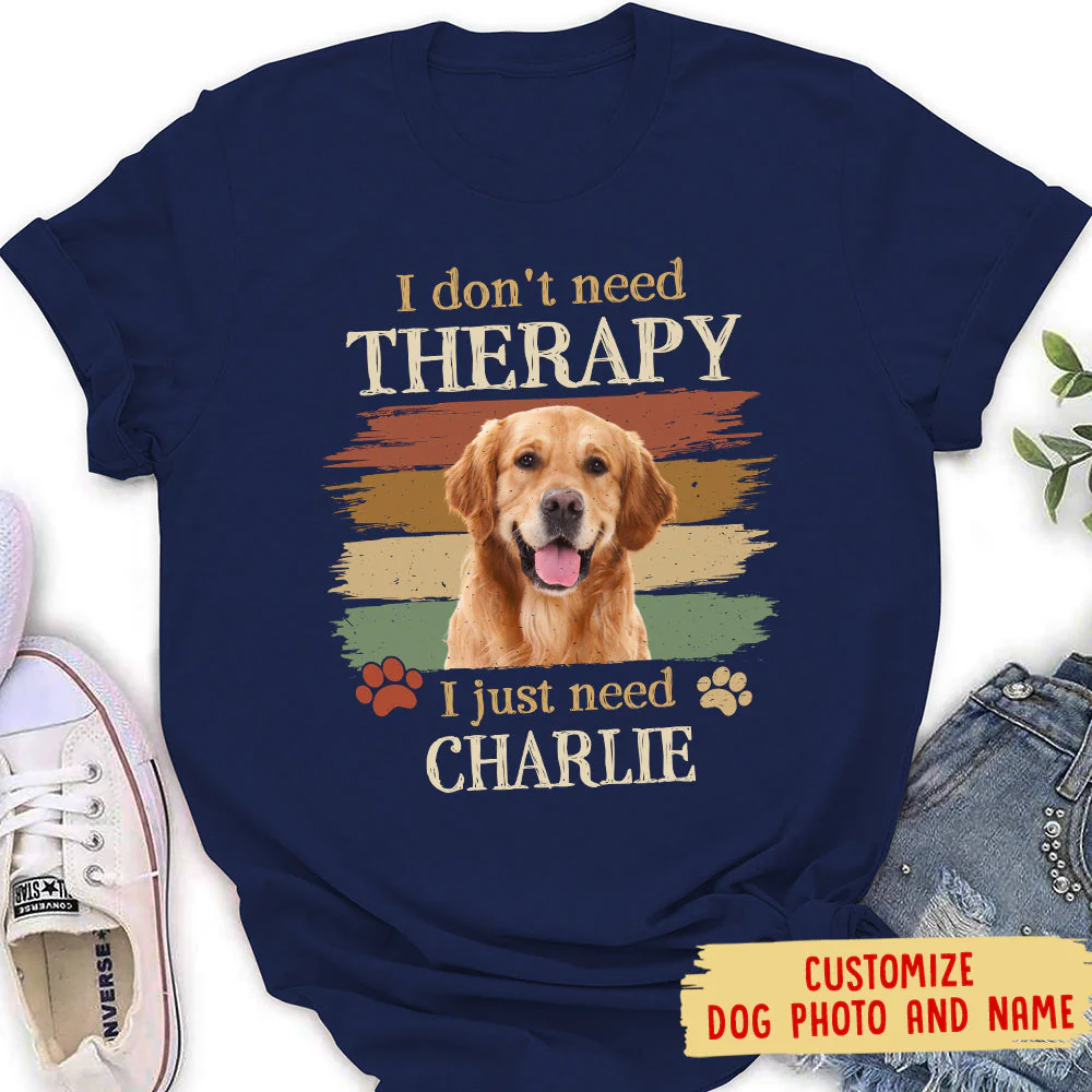 Need Therapy - Personalized Custom Photo Women's T-shirt - Image 2