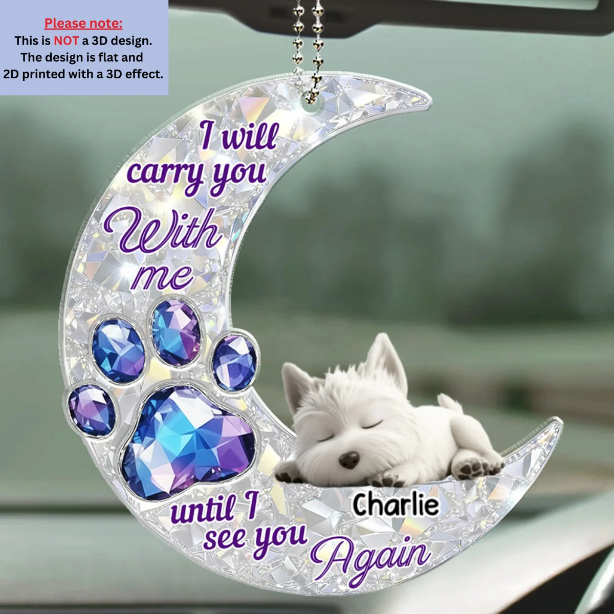 Never Go Away From Me - Personalized Custom 3D Effect Car Ornament - Image 5