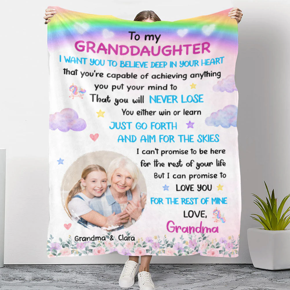 Never Lose Photo - Personalized Custom Fleece Blanket
