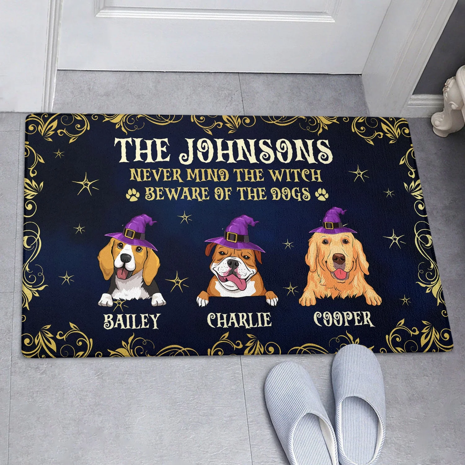 Never Mind The Witch - Personalized Custom Doormat - Image 2