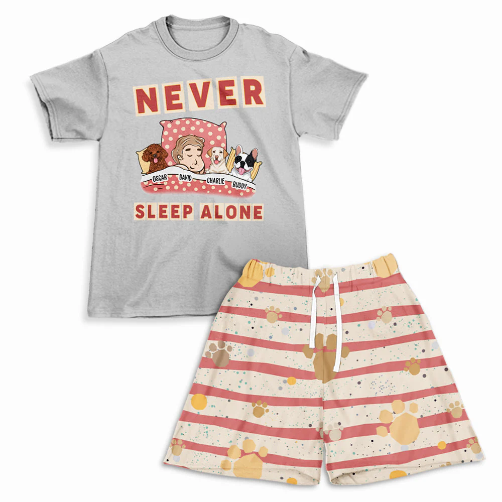 Never Sleep Alone - Personalized Custom Short Pajama Set - Image 4
