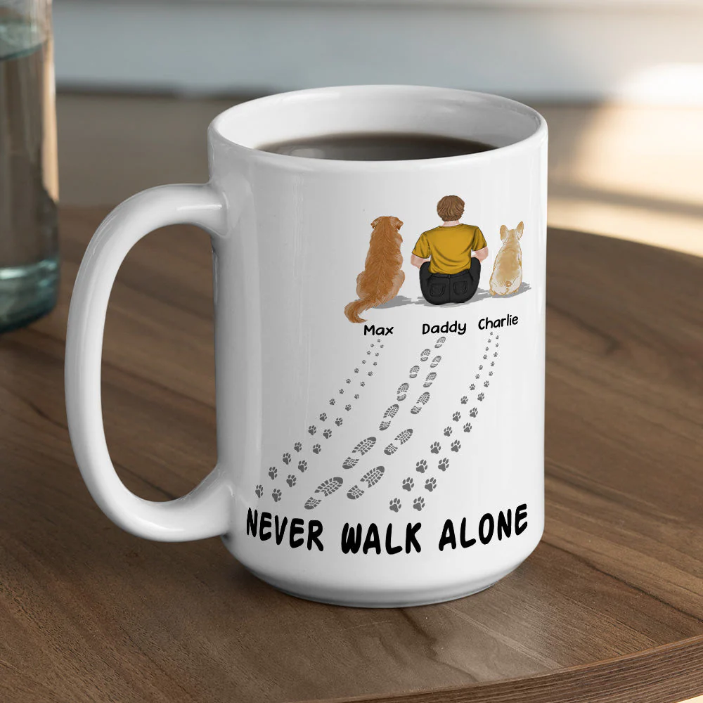 Never Walk Alone - Personalized Custom Coffee Mug - Image 4