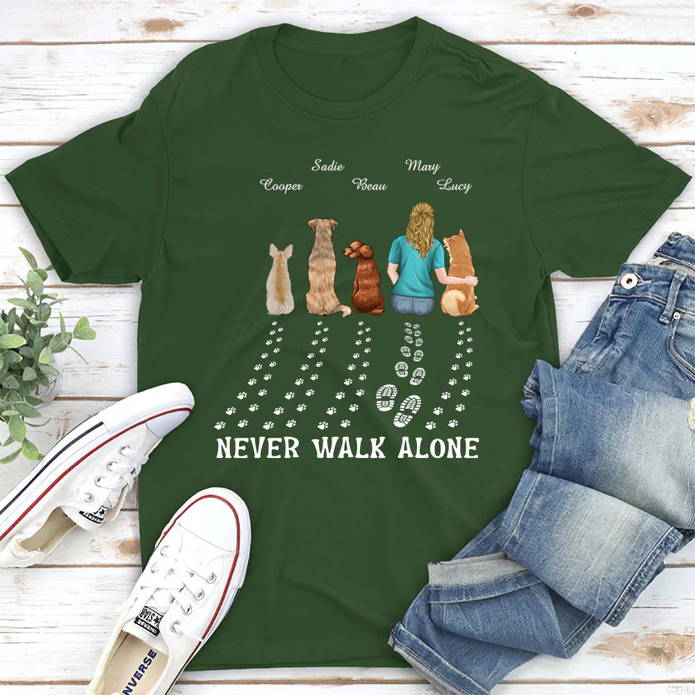Never Walk Alone - Personalized Custom Unisex T-shirt - Image 2