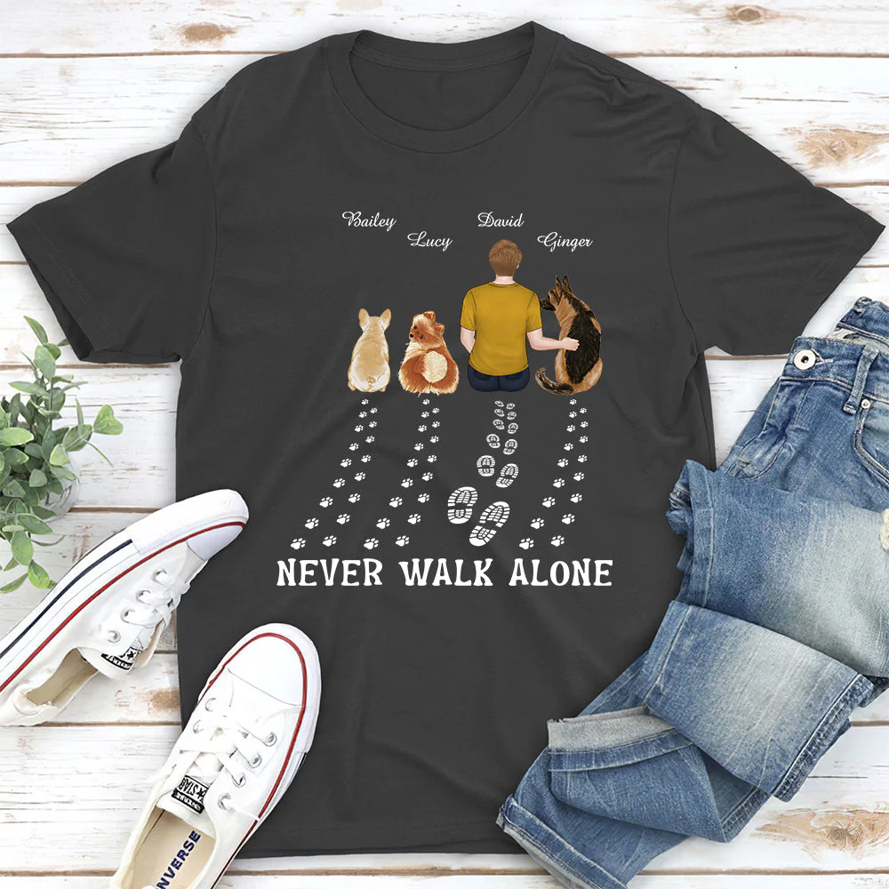 Never Walk Alone - Personalized Custom Unisex T-shirt - Image 3