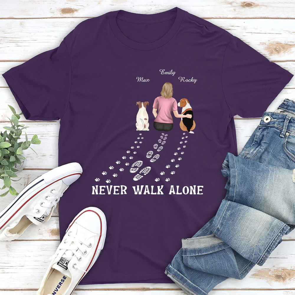 Never Walk Alone - Personalized Custom Unisex T-shirt - Image 4
