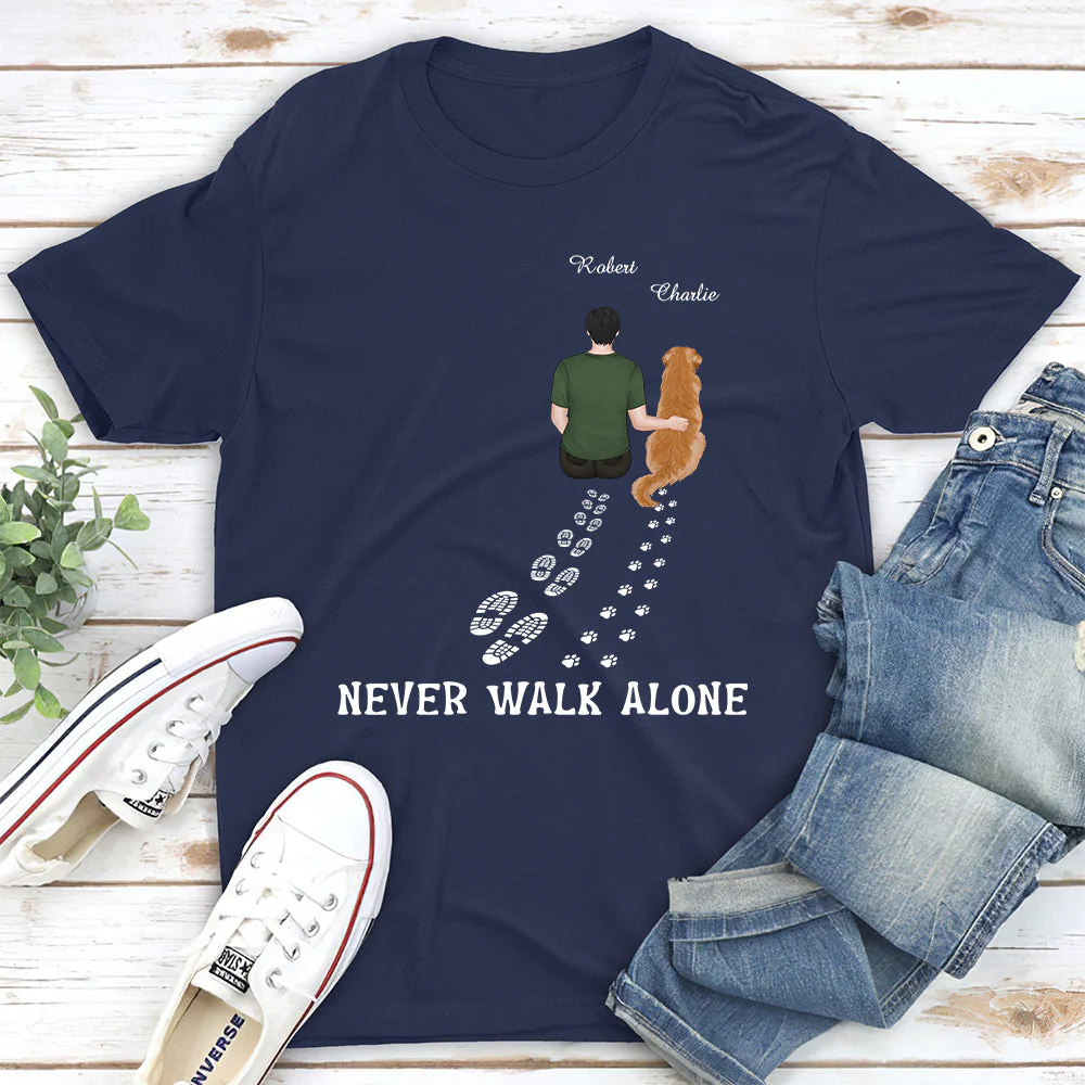 Never Walk Alone - Personalized Custom Unisex T-shirt - Image 5