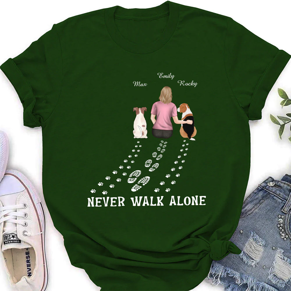 Never Walk Alone - Personalized Custom Women's T-shirt - Image 2