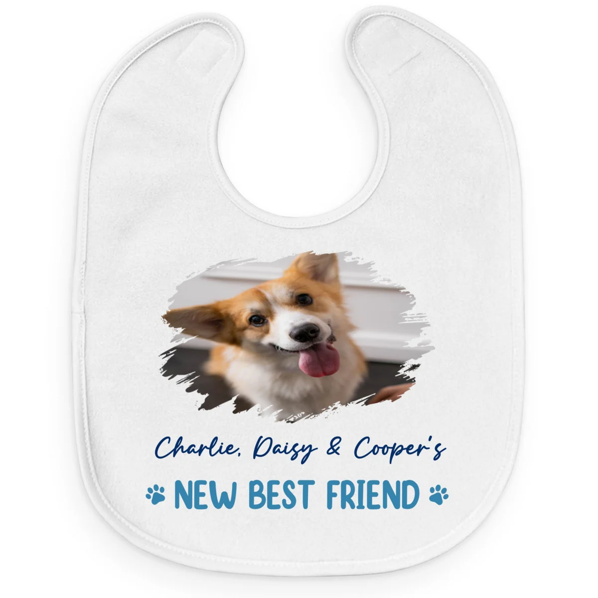 New Best Friend Photo - Personalized Custom Baby Bib - Image 6