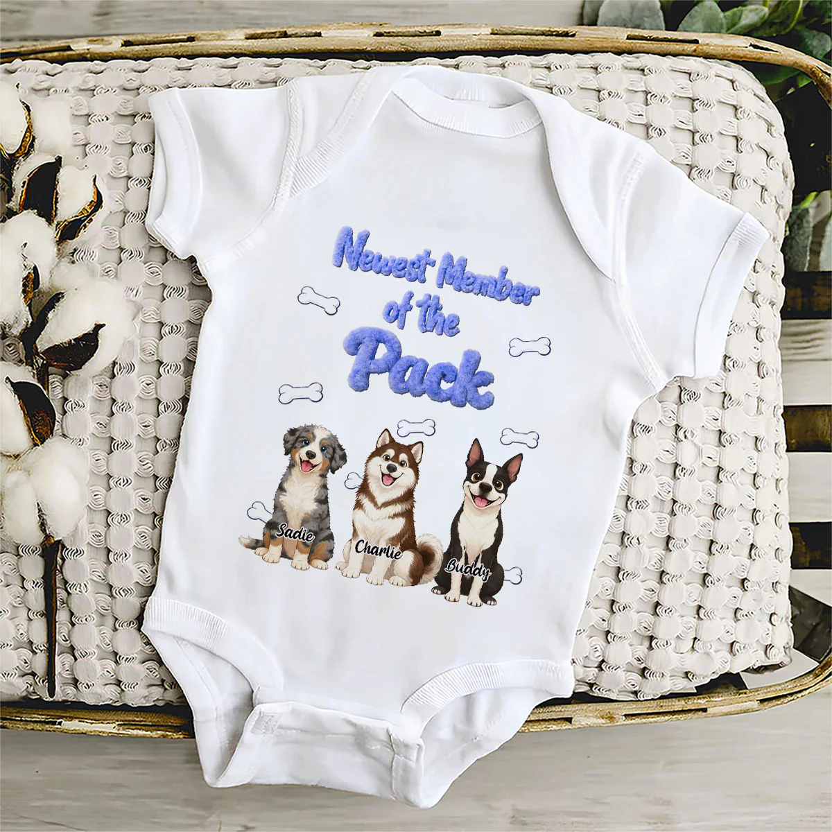 Newest Member Of The Pack - Personalized Custom Baby Onesie - Image 3