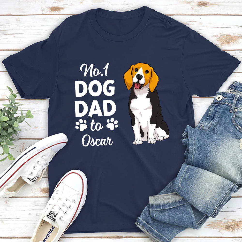 No.1 Dog Mom/Dad - Personalized Custom Unisex T-shirt - Image 3