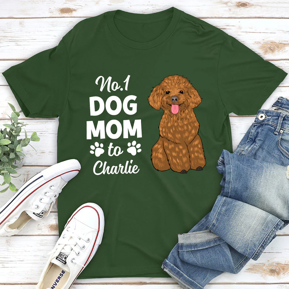 No.1 Dog Mom/Dad - Personalized Custom Unisex T-shirt - Image 4