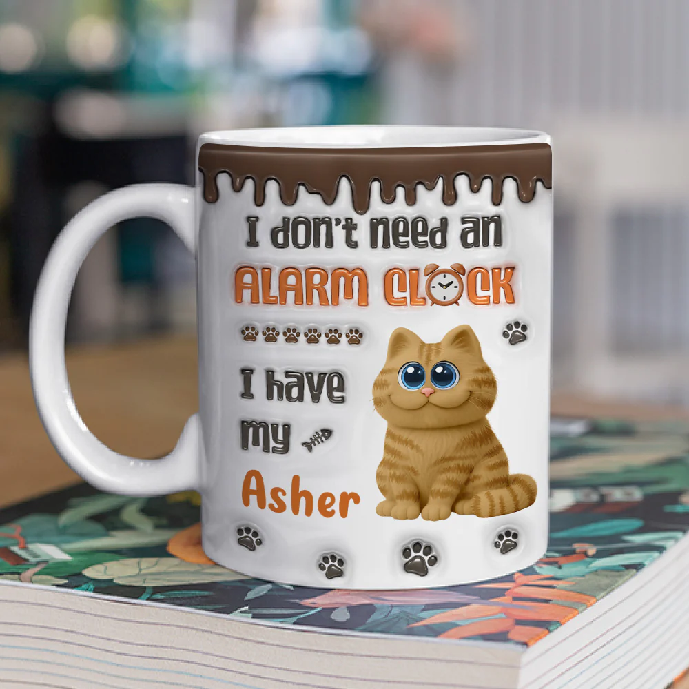 No Alarm Clock Needed - Personalized Custom 3D Inflated Effect Mug - Image 2
