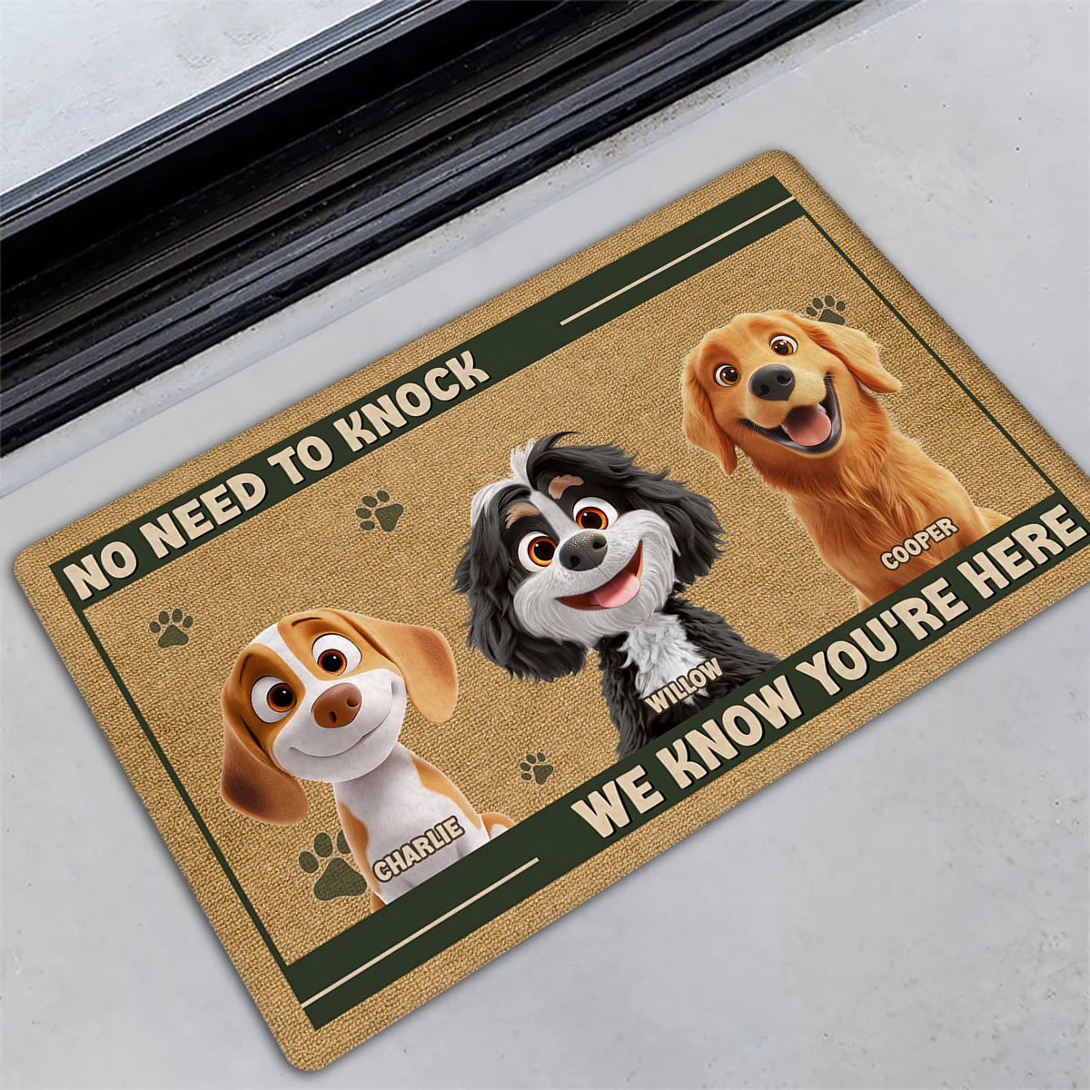 No Need To Knock Version 3 - Personalized Custom Doormat - Image 2