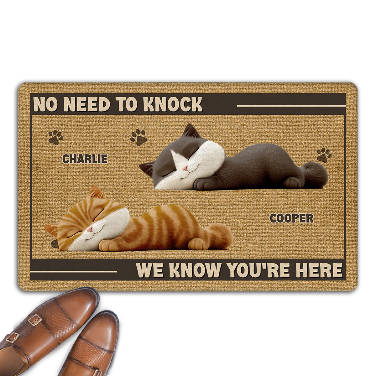 No Need To Knock Cat Ver - Personalized Custom Doormat