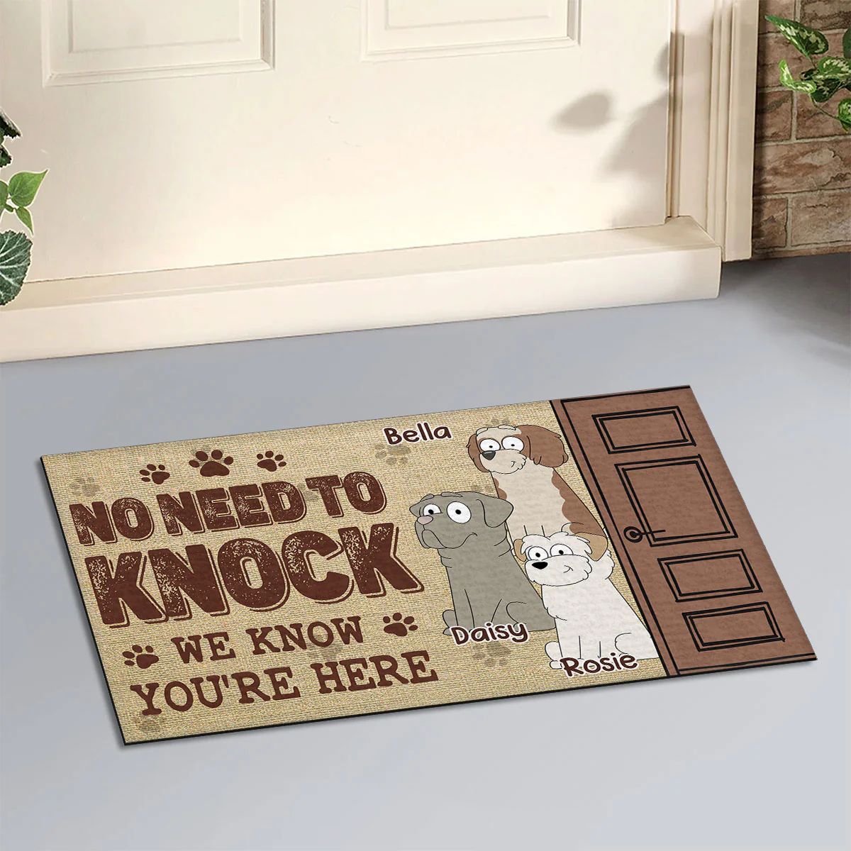 No Need To Knock I Know You Are Here - Personalized Custom Doormat - Image 5
