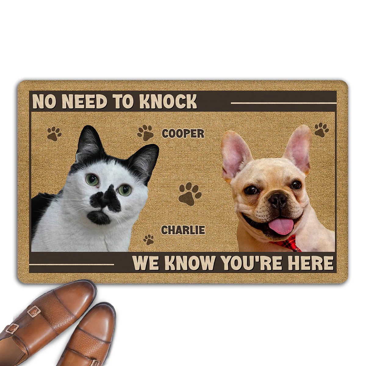 No Need To Knock Peeking Ver Photo - Personalized Custom Doormat