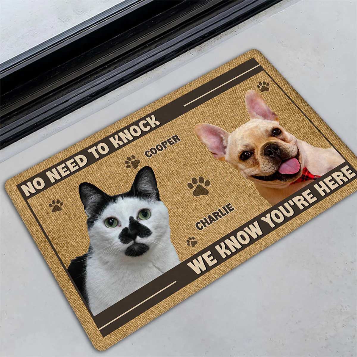No Need To Knock Peeking Ver Photo - Personalized Custom Doormat - Image 2