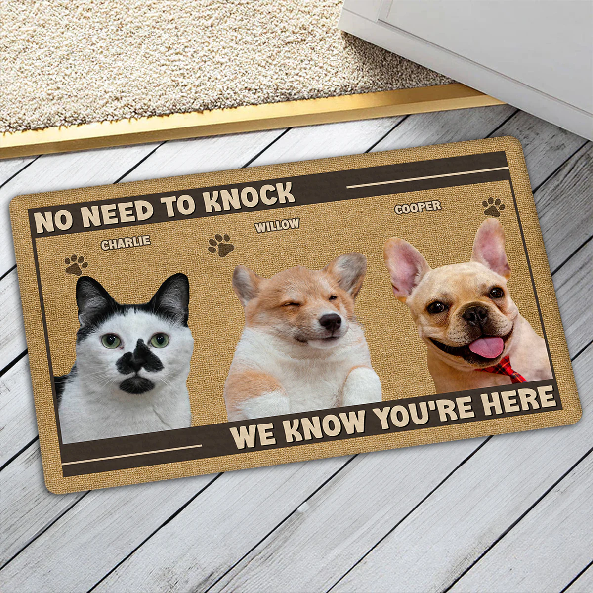 No Need To Knock Peeking Ver Photo - Personalized Custom Doormat - Image 3