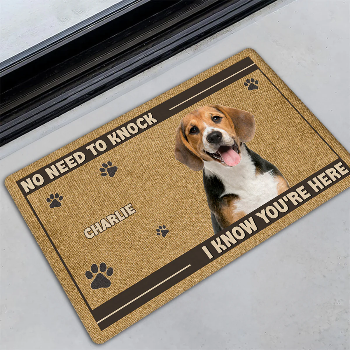 No Need To Knock Photo Version 2 - Personalized Custom Doormat - Image 2