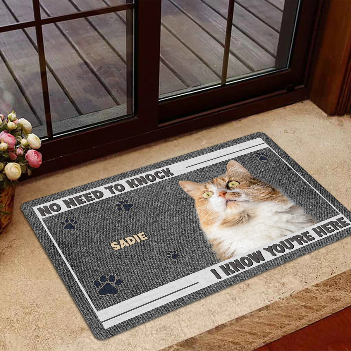 No Need To Knock Photo Version 2 - Personalized Custom Doormat - Image 3