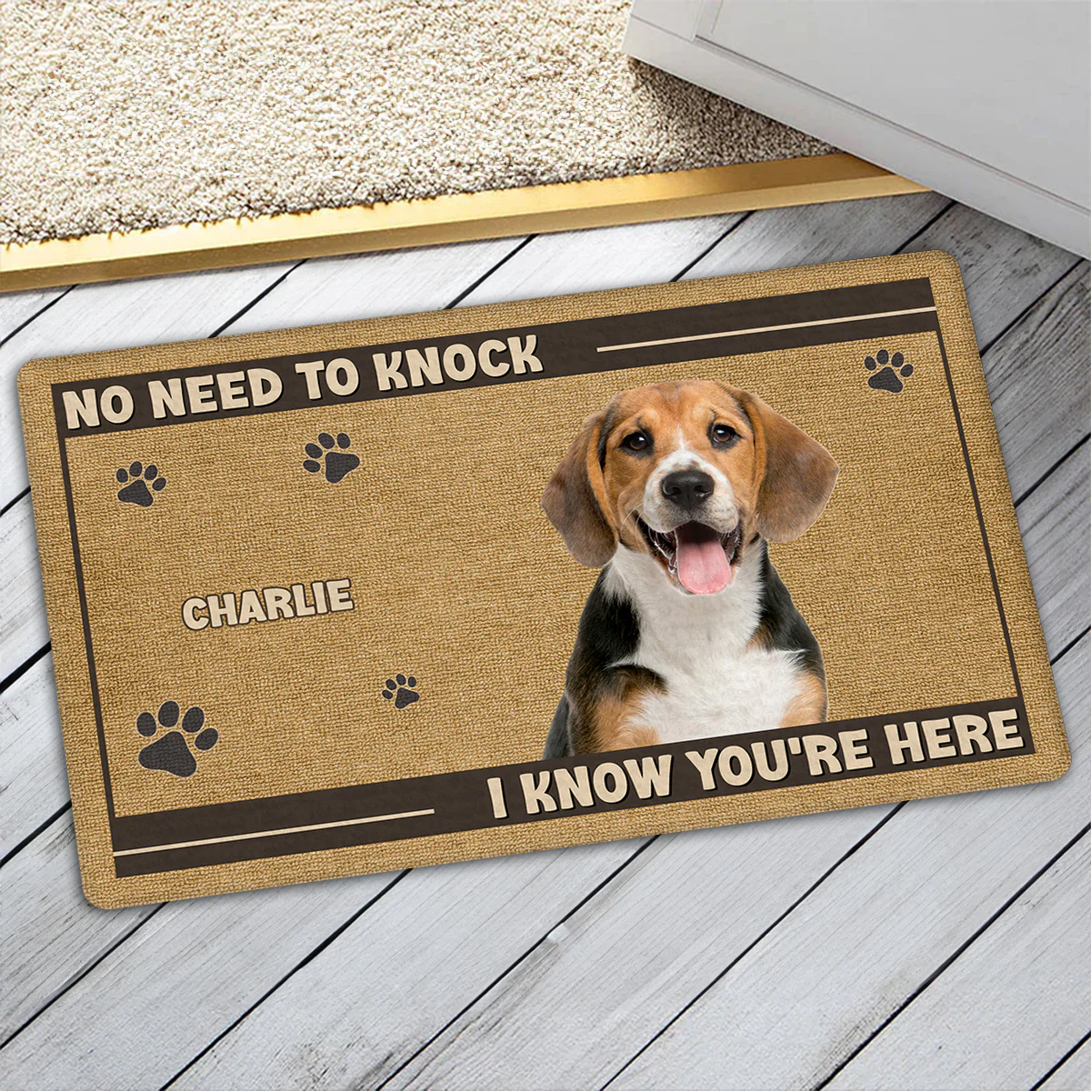 No Need To Knock Photo Version 2 - Personalized Custom Doormat - Image 4