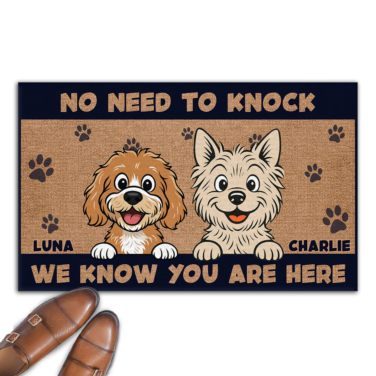 No Need To Knock Retro Vibe - Personalized Custom Doormat