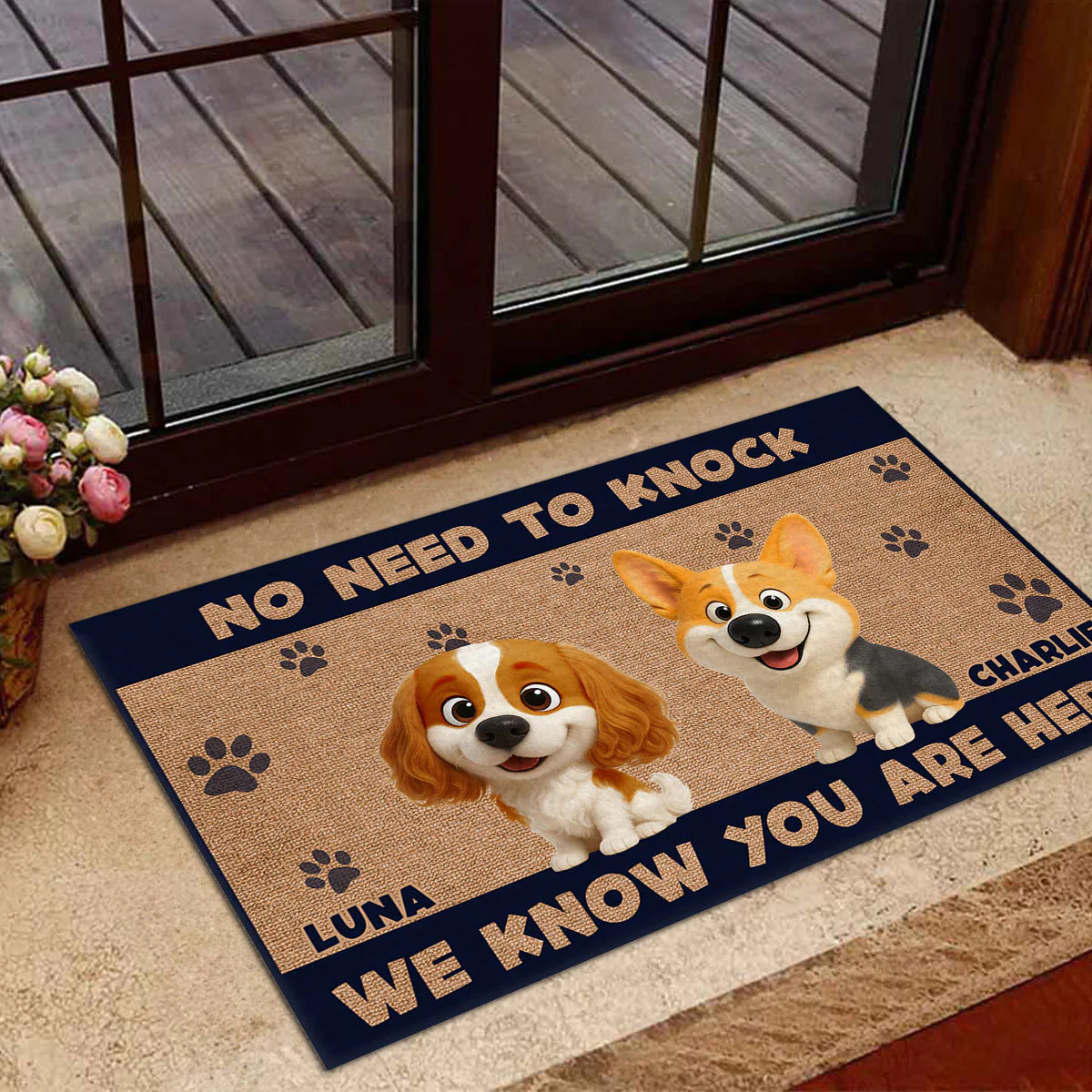 No Need To Knock Retro Vibe Ver 2 - Personalized Custom Doormat - Image 2