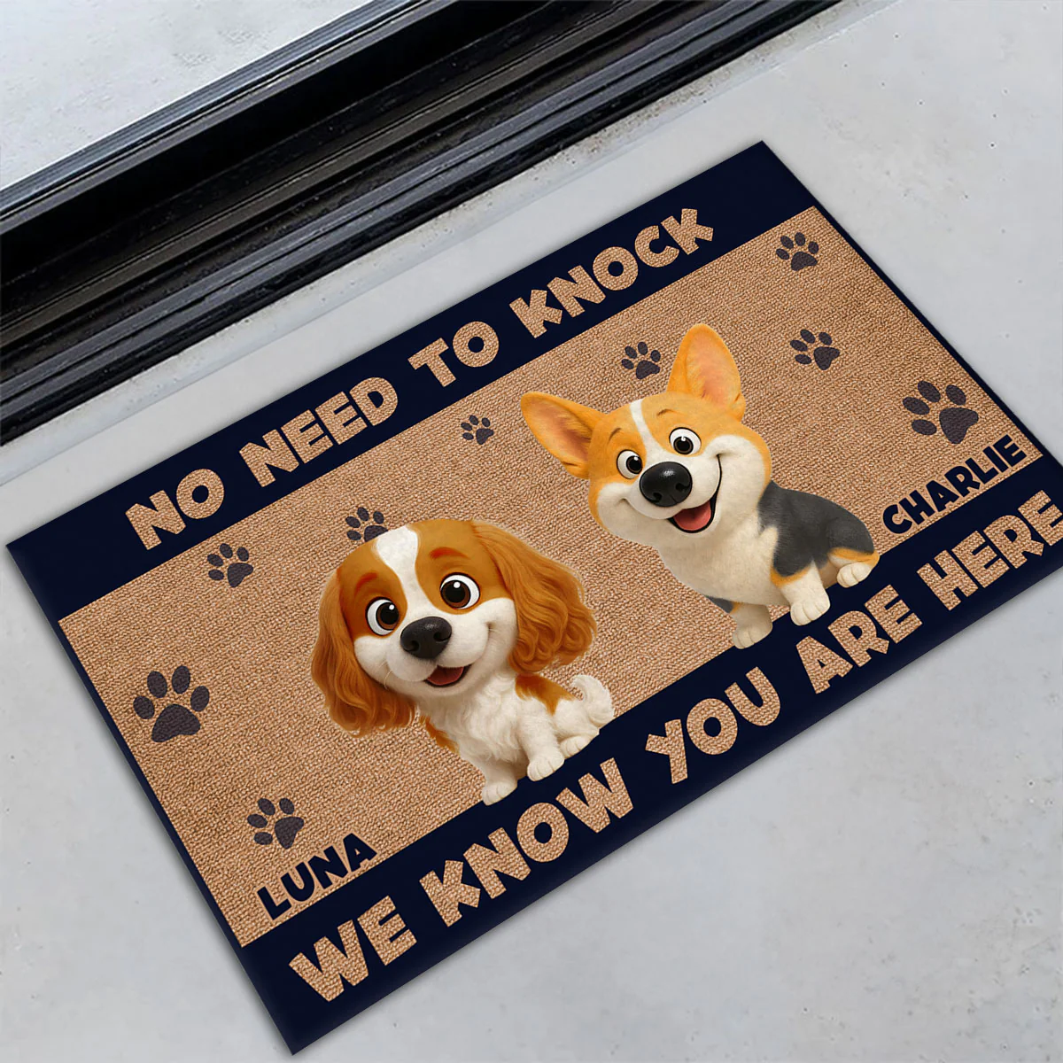 No Need To Knock Retro Vibe Ver 2 - Personalized Custom Doormat - Image 3