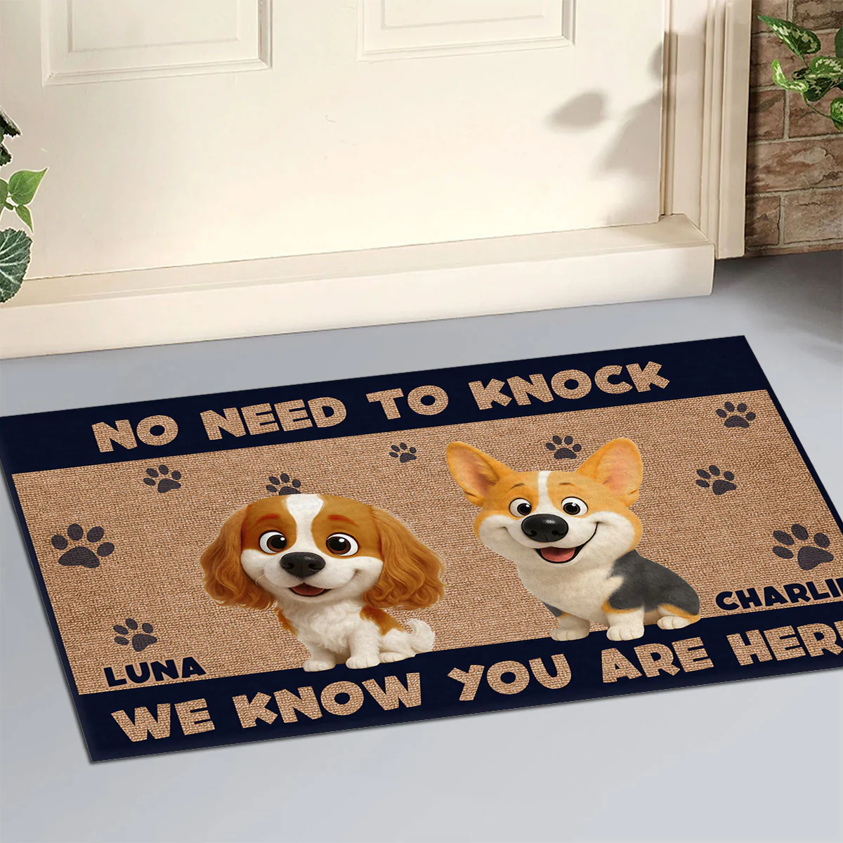 No Need To Knock Retro Vibe Ver 2 - Personalized Custom Doormat - Image 4