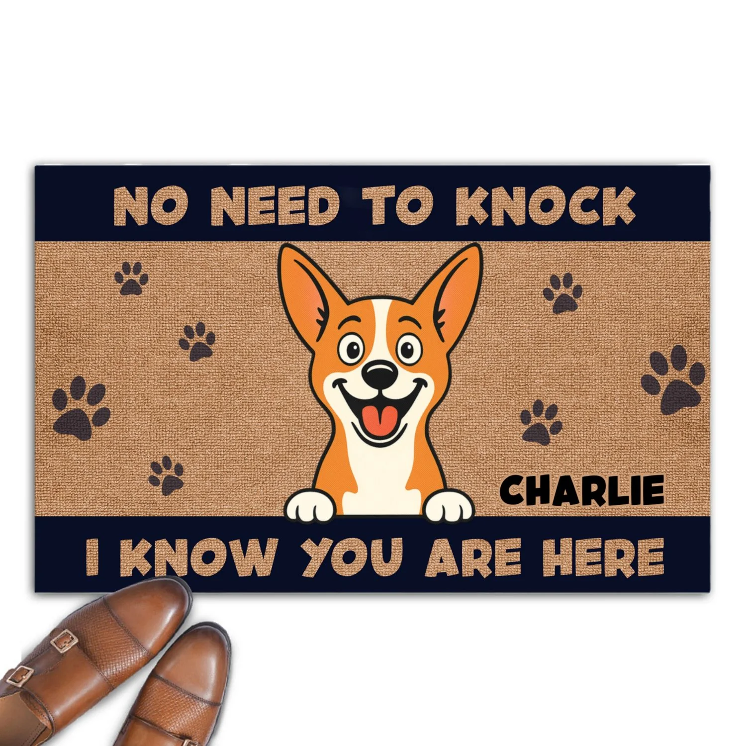 No Need To Knock Retro Vibe Ver Pet - Personalized Custom Doormat - Image 7
