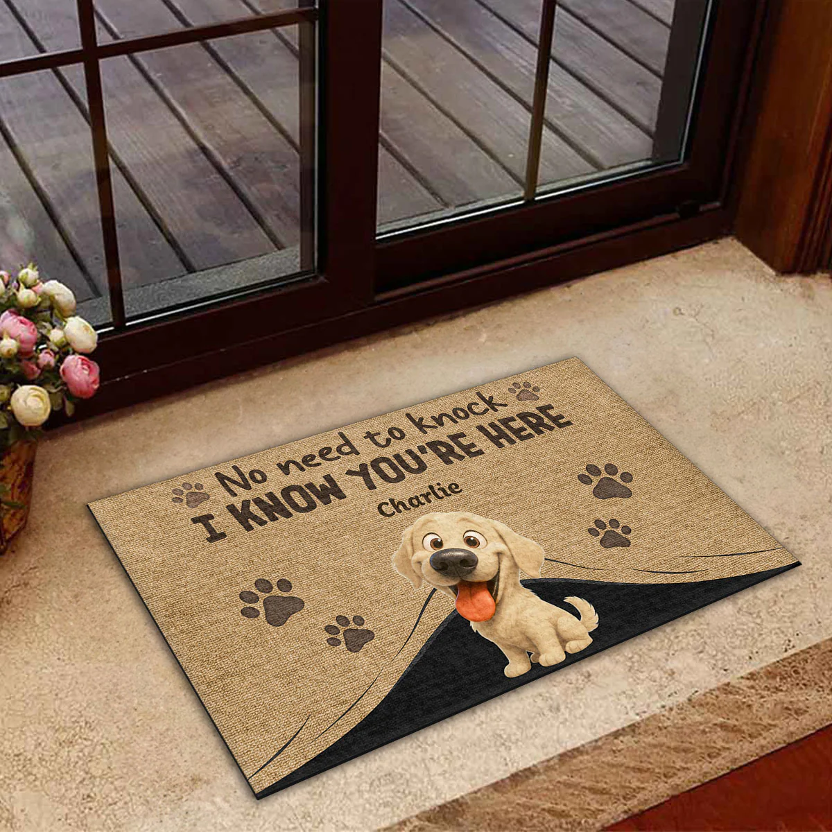 No Need To Knock We Know You Cartoon - Personalized Custom Doormat - Image 2