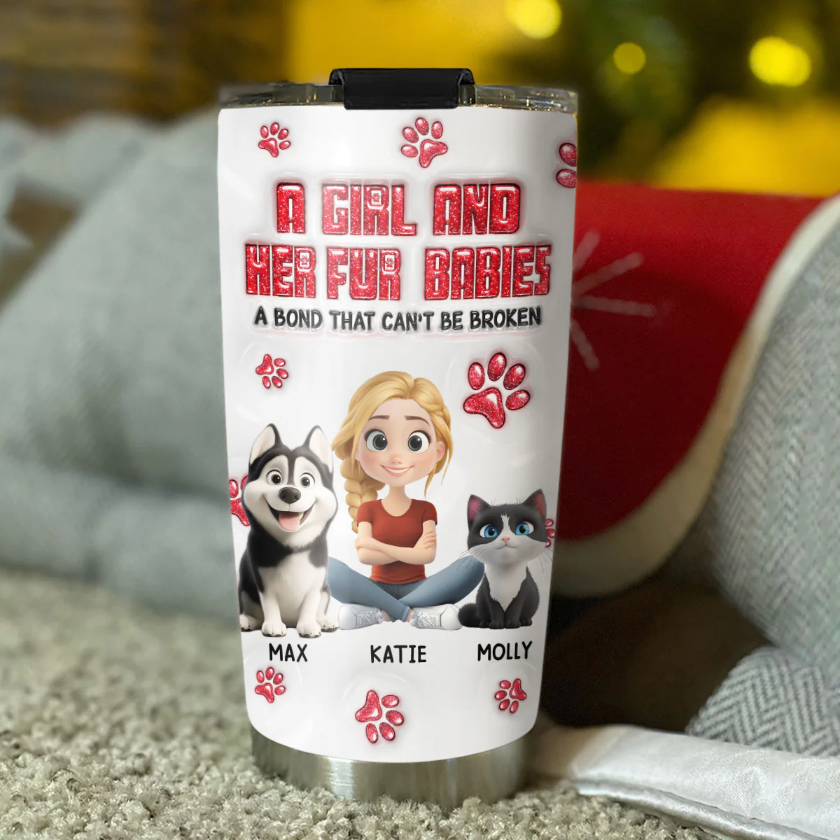 No Space Between Fur Daily Ver - Personalized Custom 3D Inflated Effect Tumbler - Image 4