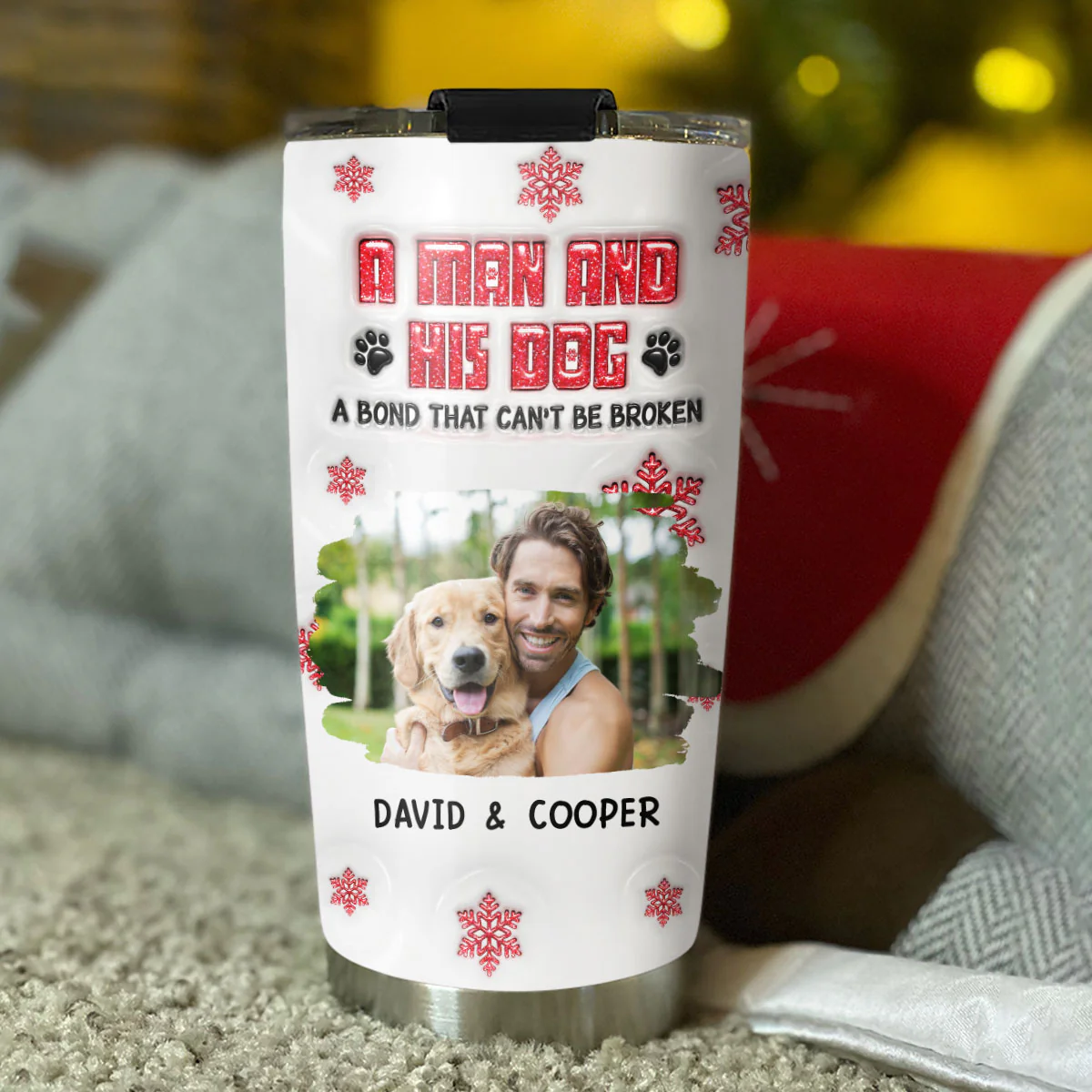 No Space Between Us Dad Ver Photo - Personalized Custom 3D Inflated Effect Tumbler - Image 3