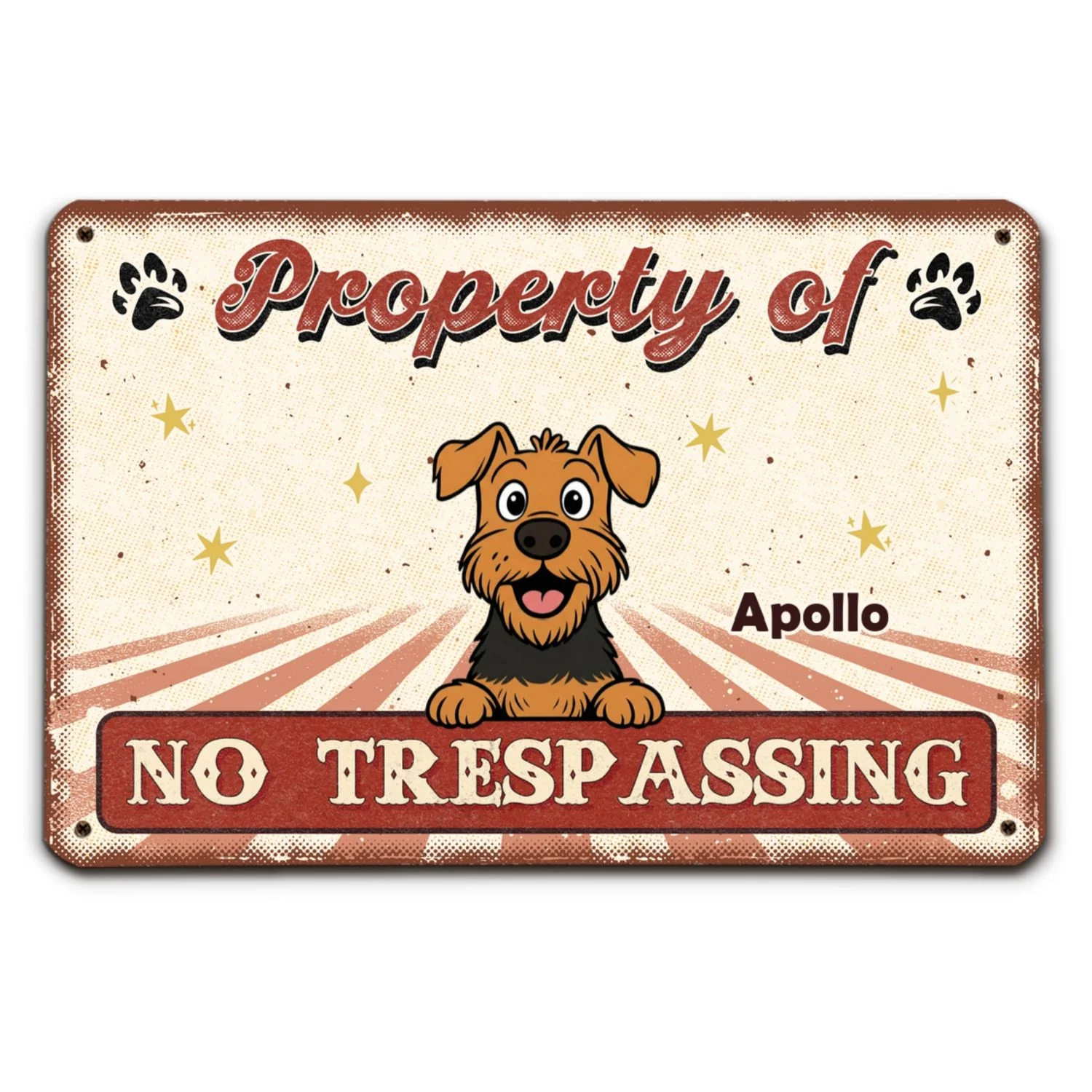 No Trespassing Retro Dog - Personalized Custom Metal Sign - Image 6