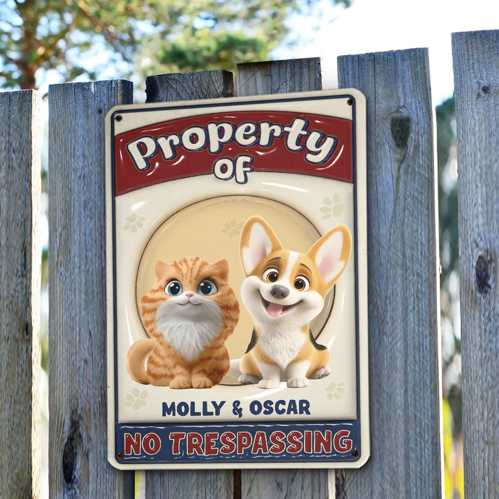 No Trespassing Version Fur - Personalized Custom 3D Inflated Effect Metal Sign - Image 3