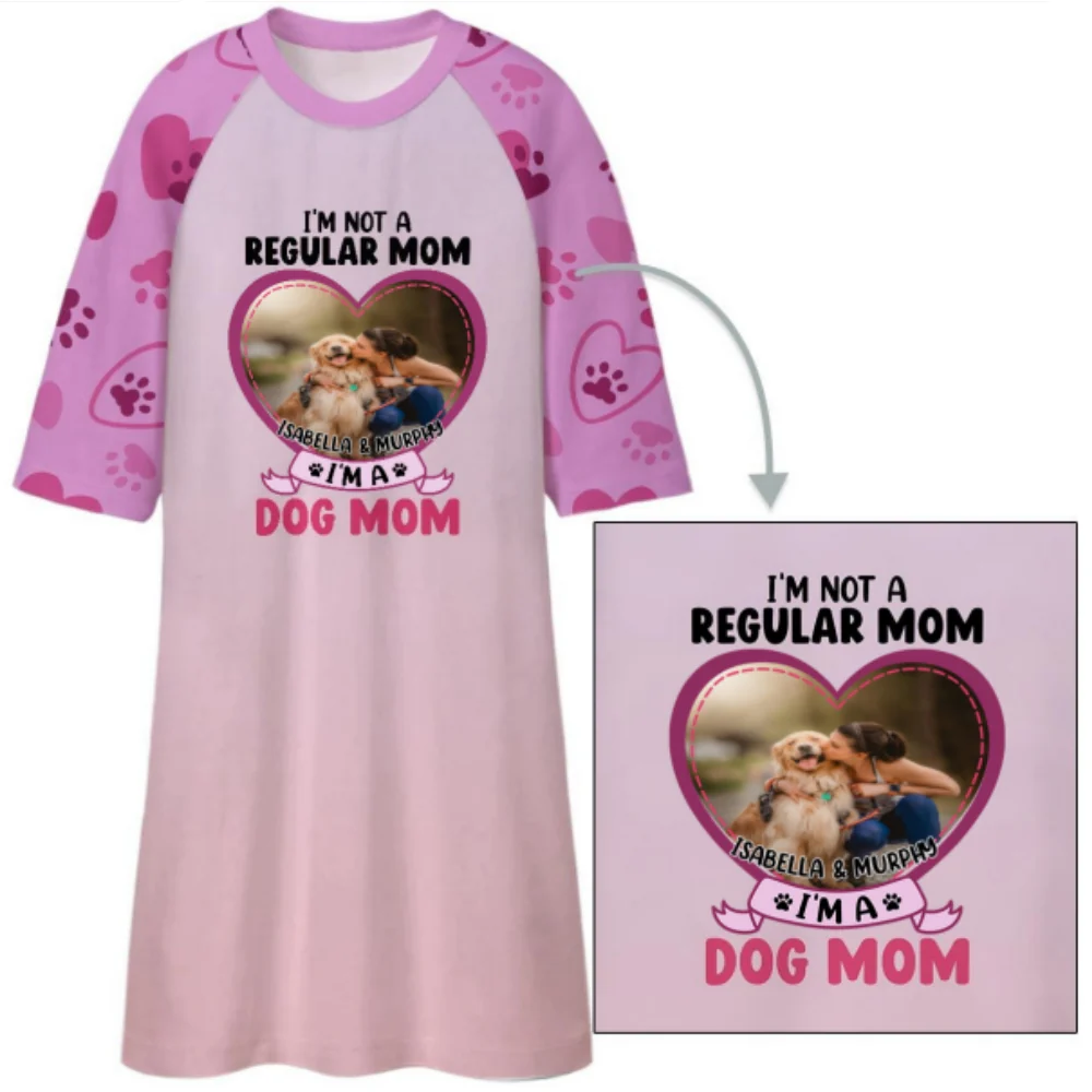 Not A Regular Mom Photo - Personalized Custom 3/4 Sleeve Dress - Image 2