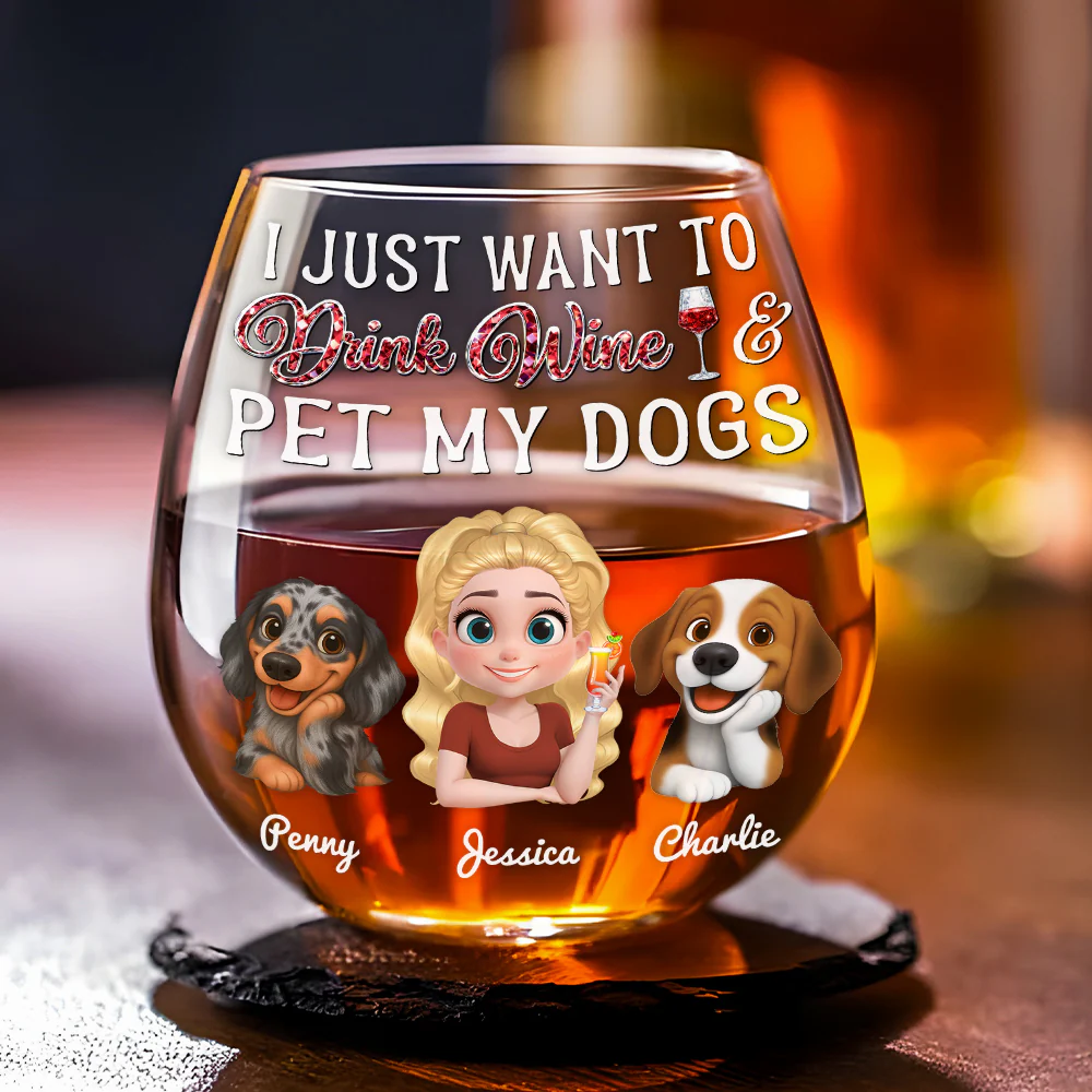 Not Drinking Alone Version 2 - Personalized Custom Wine Glass - Image 2