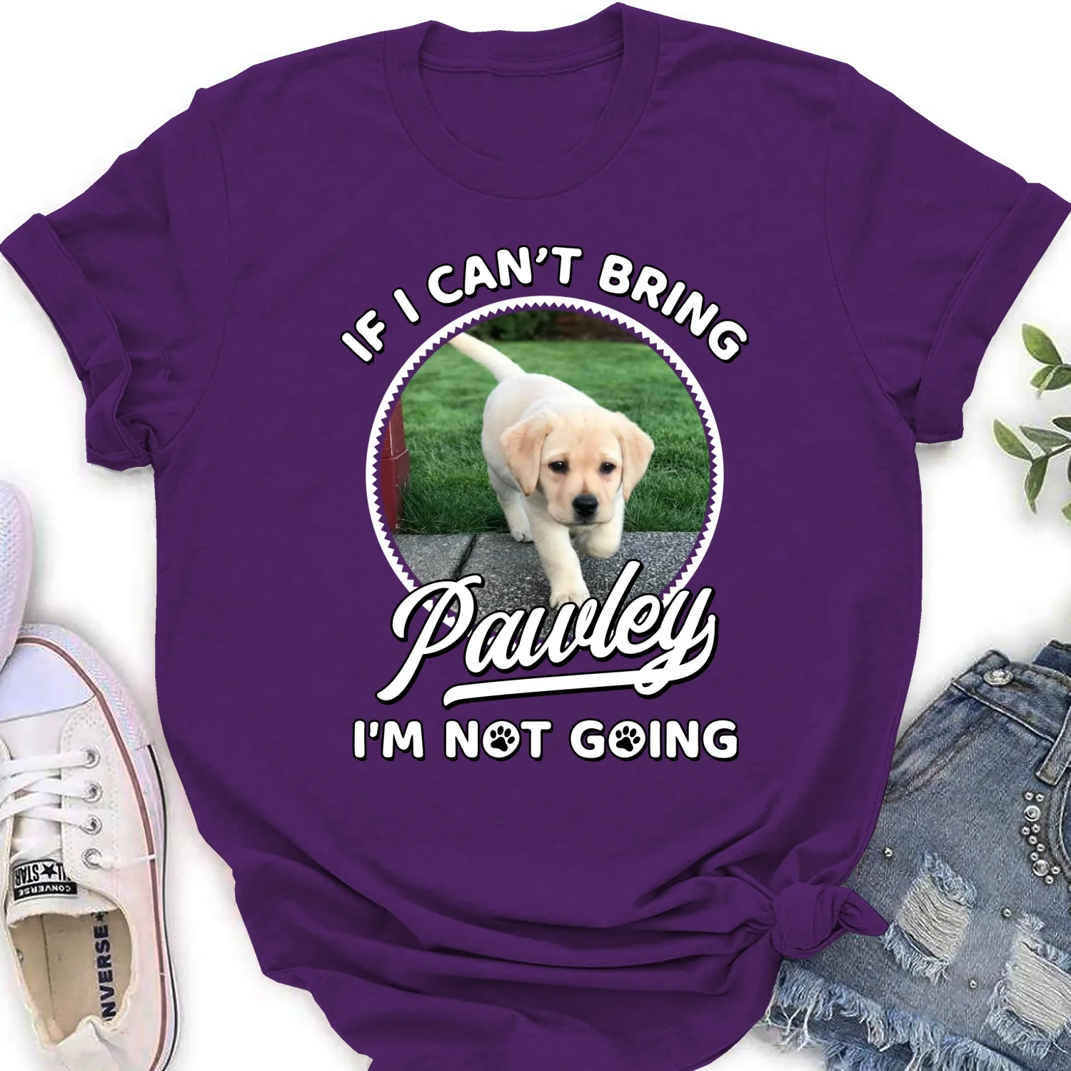 Not Going Without My Babies Photo - Personalized Custom Women's T-shirt - Image 10