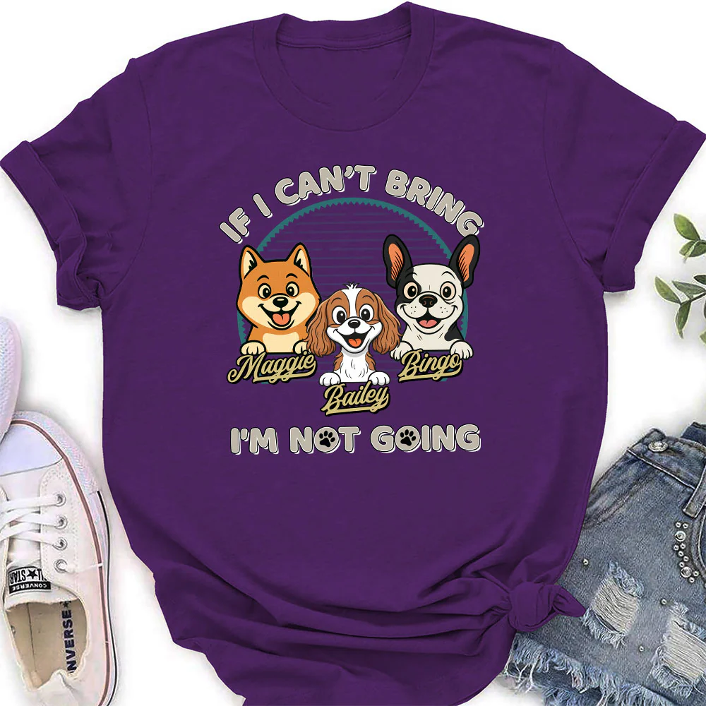 Not Going Without My Dog Retro Ver - Personalized Custom Women's T-Shirt - Image 4